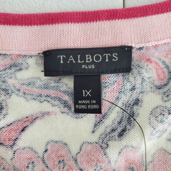 Talbots Womens Colorful Paisley Button Front Cardigan Size 1X Lightweight NWT - Picture 3 of 9